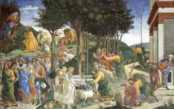 company of captain reinier reael known as themeagre company Painting - Scenes from the Life of Moses Sandro Botticelli